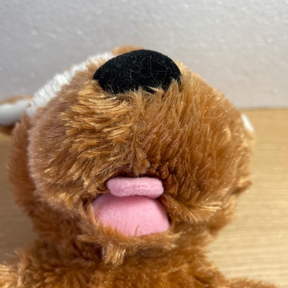 Build a Bear Workshop Puppy Dog Eye Patch Brown Curled Floppy Ear Stuffed Animal - Picture 6 of 11